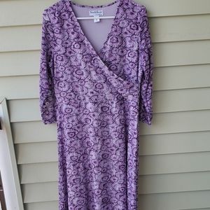 North style lined purple floral dress